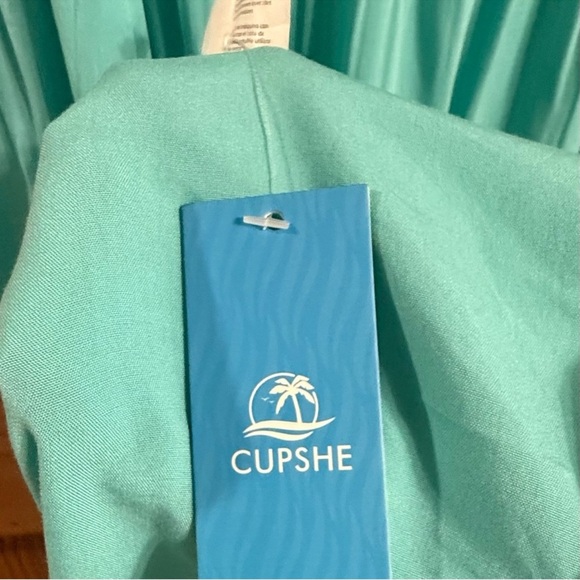 NWT Bright Blue Cupshe Boho Peasant Beach Maxi Dress – Size Large - Picture 3 of 5